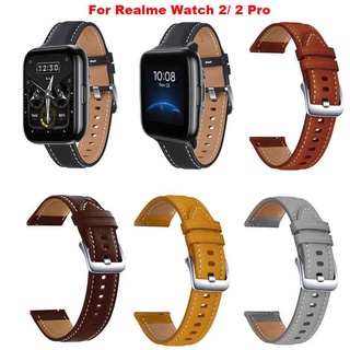 Correa de reloj de cuero de 22 mm para Realme Watch 2/2 Pro Smart pulsera de reemplazo de pulsera para Realme Watch S/S Pro accesorios cinturón