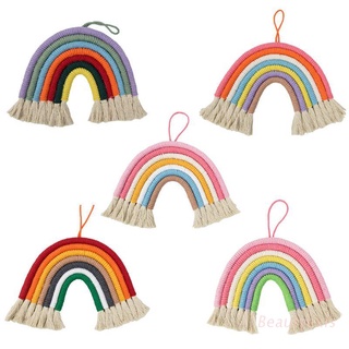 exis simple nórdico habitación de los niños arco iris colgante decoración de la pared decoración del hogar colgante de hilo de algodón adornos accesorios