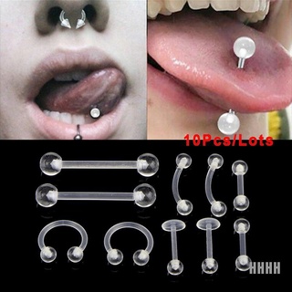 [wyl] 10 unids/set transparente acrílico barra de cejas vientre lengua anillo piercing joyería