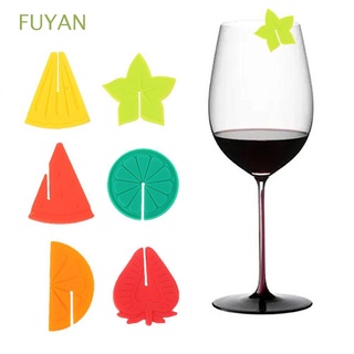 Fuyan Etiqueta De vidrio De silicón con estampado De Fruta en 6 Estilos Para Bar/Party Premium duradero