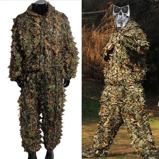 caza camuflaje ghillie traje de hoja 3d adultos ghillie traje woodland camuflaje/camuflaje ciervo de caza