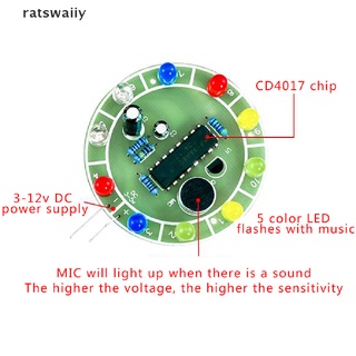 ratswaiiy cd4017 colorido control de voz giratorio led kit de luz electrónica diy kit cl (5)