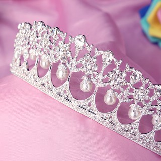 Vintage boda nupcial perla corona Diana Tiara princesa accesorios