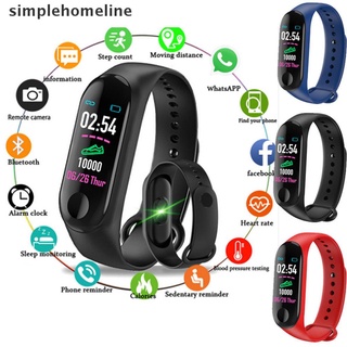 [simplehomeline] Reloj inteligente pulsera con rastreador de ejercicios/presión arterial/frecuencia cardíaca M3 caliente