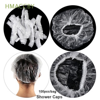 Hmaccby gorro De baño De Plástico Transparente desechable impermeable Para el cabello