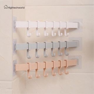 Hightechworld 6 filas pares de ganchos sin clavos adhesivos estante colgador de pared soporte de cocina