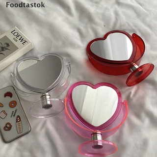 [foodtastok] 1 pieza espejo de maquillaje de doble cara lindo corazón en forma de espejo cosmético maquillaje espejo. (1)