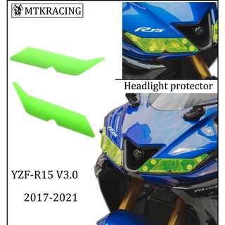 Mtkracing para YAMAHA YZF R15 V3.0 YZF-R15 protector de faros delanteros cubierta lente de pantalla 2017-2021