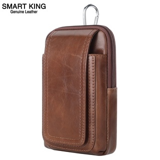 Smart King cuero de vaca genuino para hombres pulgadas teléfono bolsa de cintura Casual multifunción cinturón bolsa (1)