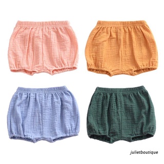 jul: pantalones cortos de verano para bebé, niñas, niño, bloomer, color sólido, algodón suelto, pantalones harén