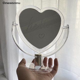 onewsnnu 1 pieza espejo de maquillaje de doble cara lindo en forma de corazón espejo cosmético maquillaje espejo *venta caliente (5)