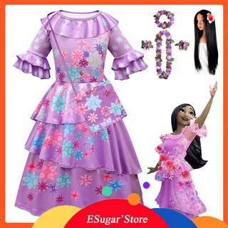 Encanto Isabela Madrigal Cosplay Disfraz De Pastel Capas Púrpura Niñas Princesa Vestido De Fantasía Vestidos Para Carnaval Halloween (1)