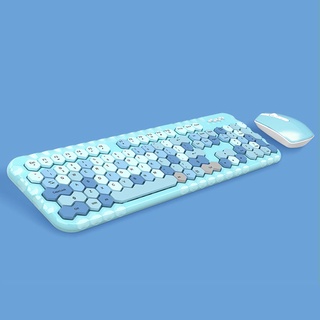nuevo teclado inalámbrico de 2.4 ghz y ratón 104 teclas coloridas para mac pc portátil