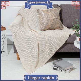 gj - manta de sofá de estilo nórdico para oficina, siesta, borla, bola de lana