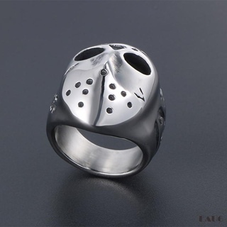 E6-unisex titanio acero Punk anillos personalidad enmascarado hombre hueco cráneo Vintage anillo plata (7)