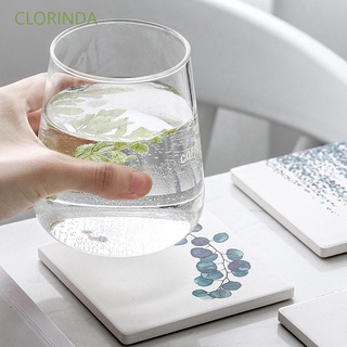 CLORINDA Wine Table Mat Tea Drink Mug Pad Ceramic Cork Coasters Trivet Round Square Heat Resistant Natural Plant Printing Nordic Style Placemats