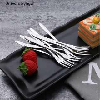 [[Universtryhga]] 6pcs creative stainless steel fruit sign two tooth fork cake dessert fork HOT SELL (4)