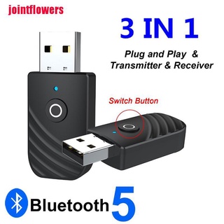 jtcl tebe adaptador inalámbrico usb bluetooth 5.0 3 en 1 receptor de audio transmisor 3.5 mm jtt