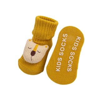 Aa-kids calcetines, Unisex 3D león medio tubo calcetines antideslizantes acanalados medias para primavera otoño, 0-3 años