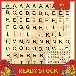 Sl 100 piezas de alfabeto de madera letras inglesas Bolcks para manualidades de bricolaje juguete de madera para niños