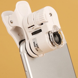 9595W 60X Magnifying Glass LED UV Light Mini Mobile Phone C lip Microscope (1)