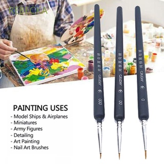 REBECKA 3pcs/set Hook Line Pen Oil Painting Art Supplies Paint Brushes 0/00/000 Professional Calligraphy Wolf Hair Brush Pen/Multicolor