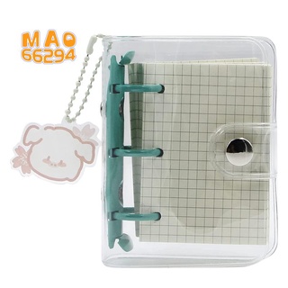 3-Ring Binder Cover Notebook Clear Soft PVC Cover Protector Refillable DIY Journal Snap Button Closure Loose Leaf Folder