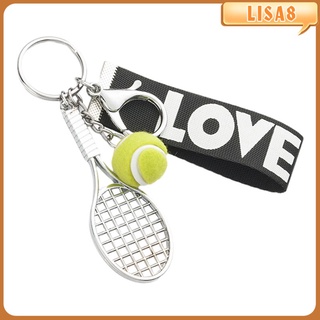 (Lisa8) Mini llavero ligero De raqueta De tenis exquisitos lindos deportes encanto novedad raqueta De tenis Bola llave anillo De regalo deportivo Para