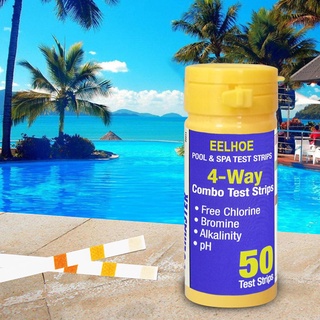 color _50 unids/botella de calidad de agua piscina prueba de papel residual cloro ph valor de prueba