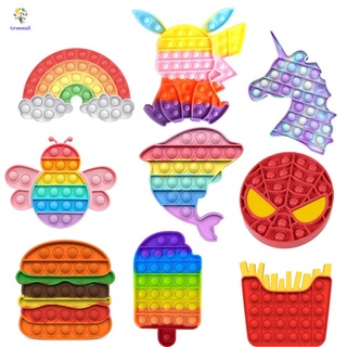 [entrega 24h] Push pop it burbuja sensorial arco iris fidget unicornio juguete restaurar emociones aliviador de estrés juguete para ansiedad popit mainan fidget juguetes