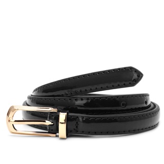 Seng Lady Color caramelo cinturón delgado hebilla de aleación de cuero sintético cintura cadena correa (3)