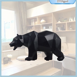 Resin Bear Statue Decoration Nordic Craft Artwork Abstract Creative Geometric Style Animal Statue for Bedroom Desktop Home Cafe Living Room