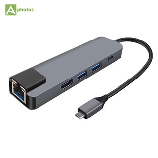 5 In 1 USB Type C Hub HDMI-compatible USB C Hub To Gigabit Rj45 Ad Ter