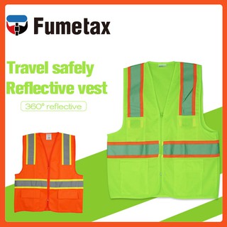 Chaleco reflectante de alta visibilidad ropa de seguridad fluorescente verde/naranja tamaño libre (chaleco de seguridad con Reflector completo)