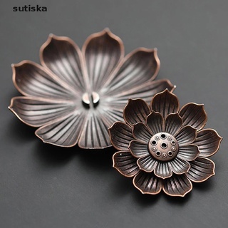 sutiska - soporte de incienso para incienso, diseño de budismo, diseño de loto, bronce