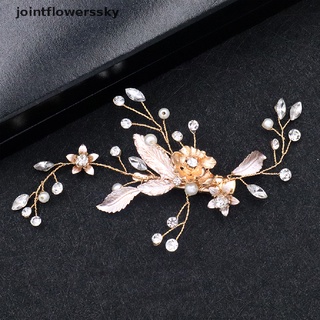 jfcl hecho a mano flor boda cristal perla clips de pelo accesorios de novia regalos cielo