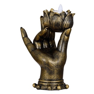 Buddha Hand Candle Holder Tabletop Decor Statue Candlestick Home Hotel Decor