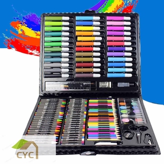 150 pzs/set kit de herramientas de dibujo con caja pincel pintura arte marcador color agua bolígrafo crayon niños regalo