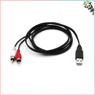 Portable USB A Male To 2X RCA Phono Male AV Cable Lead PC TV Aux Audio Video Adapter USB To 2RCA Video Cable