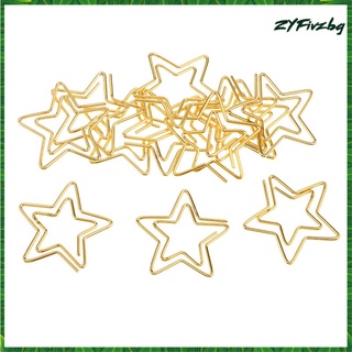 12 clips de papel estrella de uso común para oficina, color dorado, 2,6 x 2,3 cm
