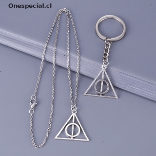 【Onespecial】 Triangle Necklace The Deathly Hallows Pendant Necklaces Movie Trendy Jewelry 【CL】