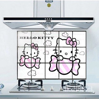 JCFS🔥Productos al contado🔥hello kitty - pegatina de pared para cocina, a prueba de aceite, pegatinas de papel de aluminio adhensive