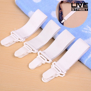Livestreet 4 Pcs Bed Sheet Mattress Cover Blankets Home Grippers Clip Holder Fasteners Clip