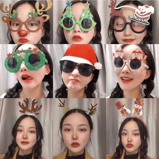 casarse fiesta de navidad divertida gafas alces santa claus árbol de navidad sombrero muñeco de nieve divertido gafas de sol regalos foto props