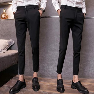 Nine point pantalones delgados hombres pantalones slim casual pantalones de los hombres pantalones de moda negro pierna 10.21