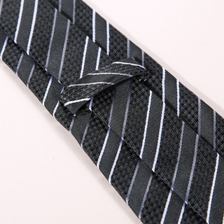 niñas nuevo clásico rayas negro blanco jacquard tejido seda hombres corbata corbata (5)