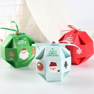 feliz navidad caramelo caja bolsa de árbol de navidad con campanas caja de papel bolsa de regalo contenedor suministros