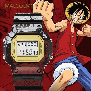 Malcolm1 multifuncional relojes digitales deportes al aire libre de dibujos animados reloj Anime electrónico reloj impermeable Ace relojes de pulsera única pantalla especial niños tiempo deportes reloj Luffy relojes de pulsera