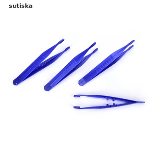 sutiska 10 pinzas desechables de primeros auxilios médicos pinzas de plástico pequeñas pinzas azul cl