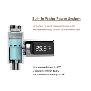 0913d pantalla agua ducha termómetro auto-generador monitor de temperatura energía